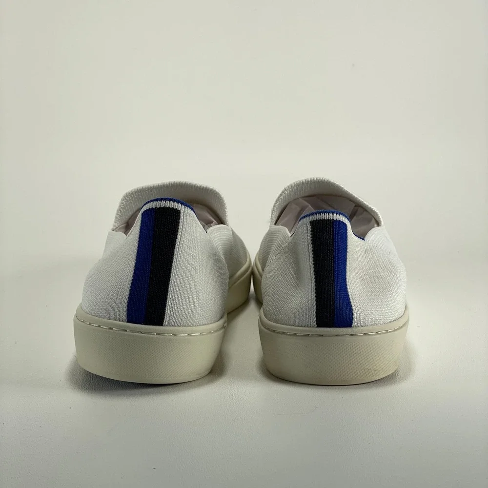 Rothy's The Original Slip-On Sneakers‎ Womens 10.5 White Knit Casuap Preppy